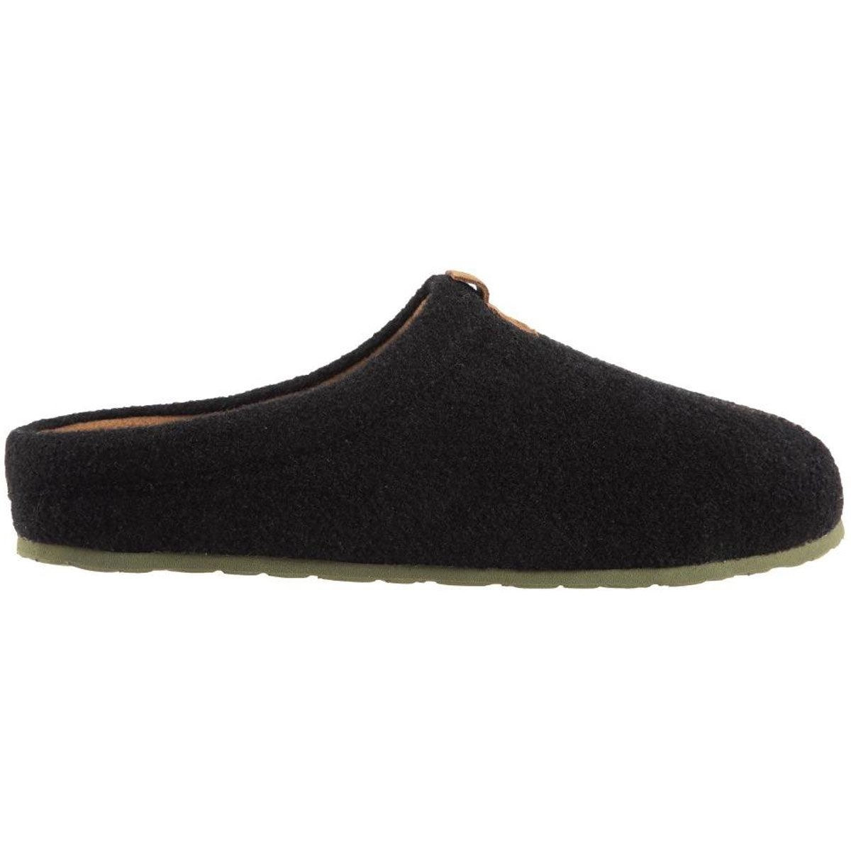 Acorn Men’s Slippers - Algae Infused Wool Comfort Black Wool, Medium | A19023BLKMM