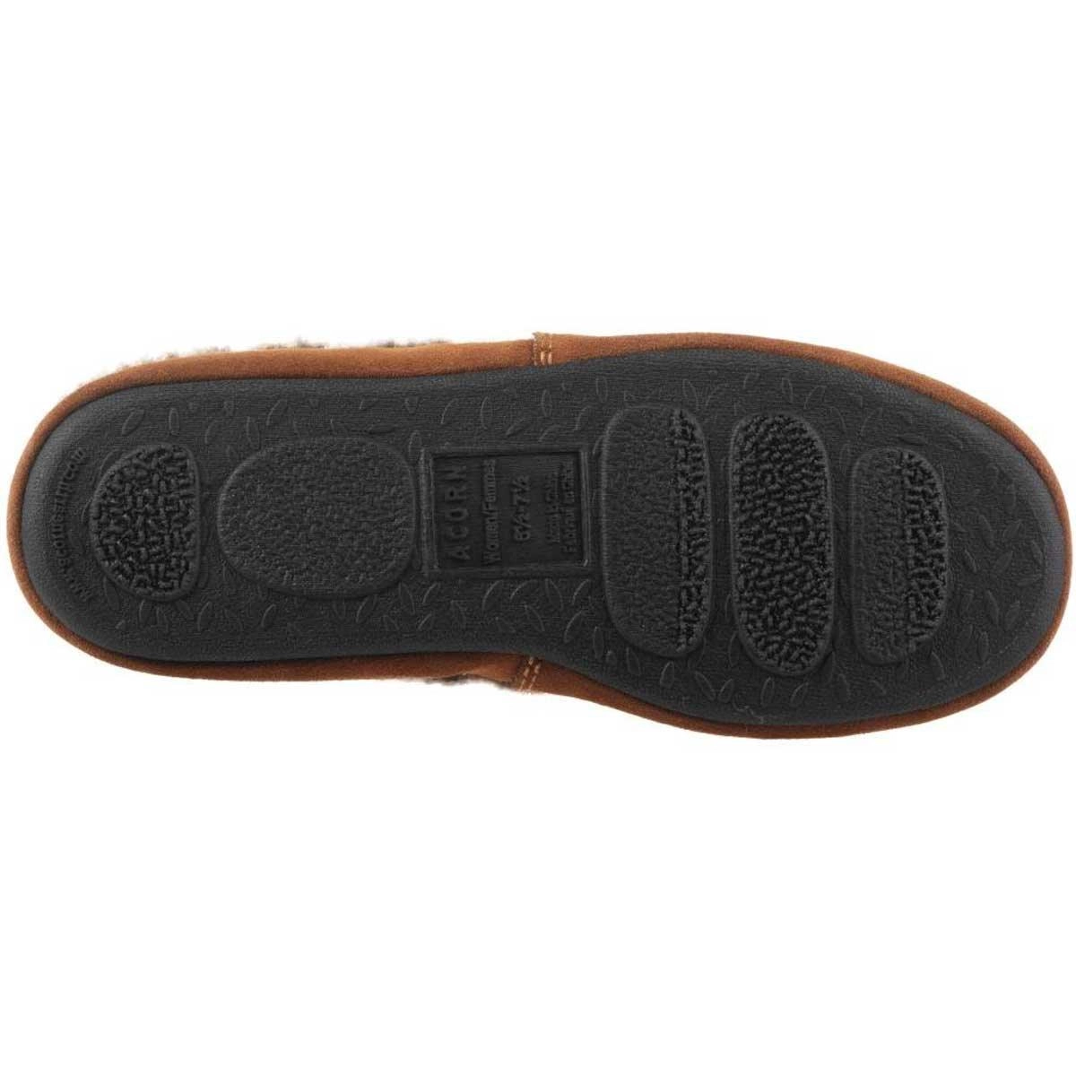 Acorn Women’s Moc Slippers - Original Non-Slip, Brown Berber, Medium | A10080BOBWM