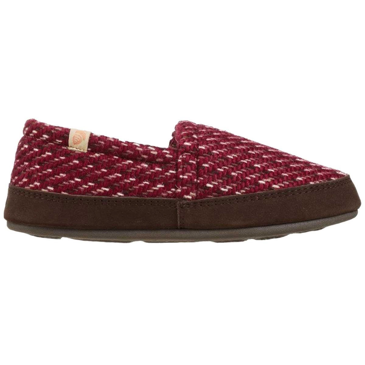 Acorn Women’s Moc Slippers - Textured Weatherproof, Garnet, X-Large | A10080GARWXL