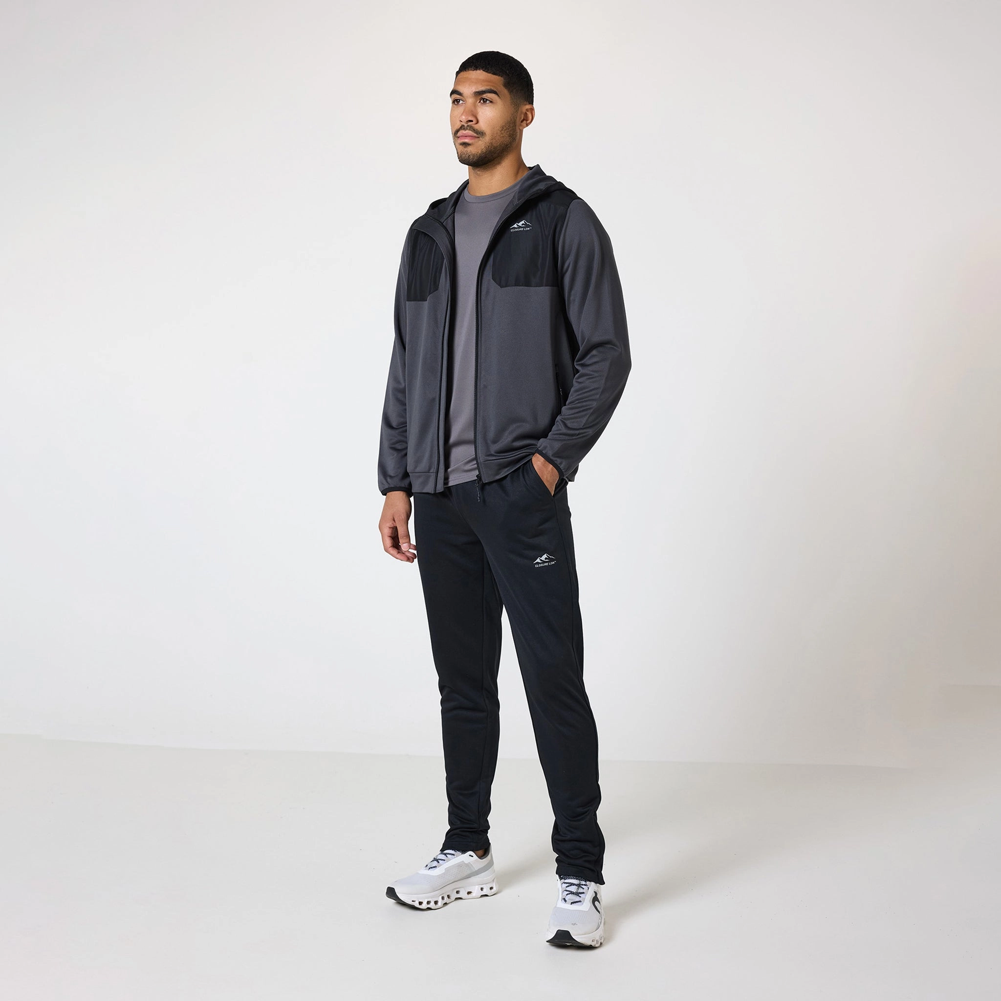 Cut & Sew Tracksuit | Mid Grey Black