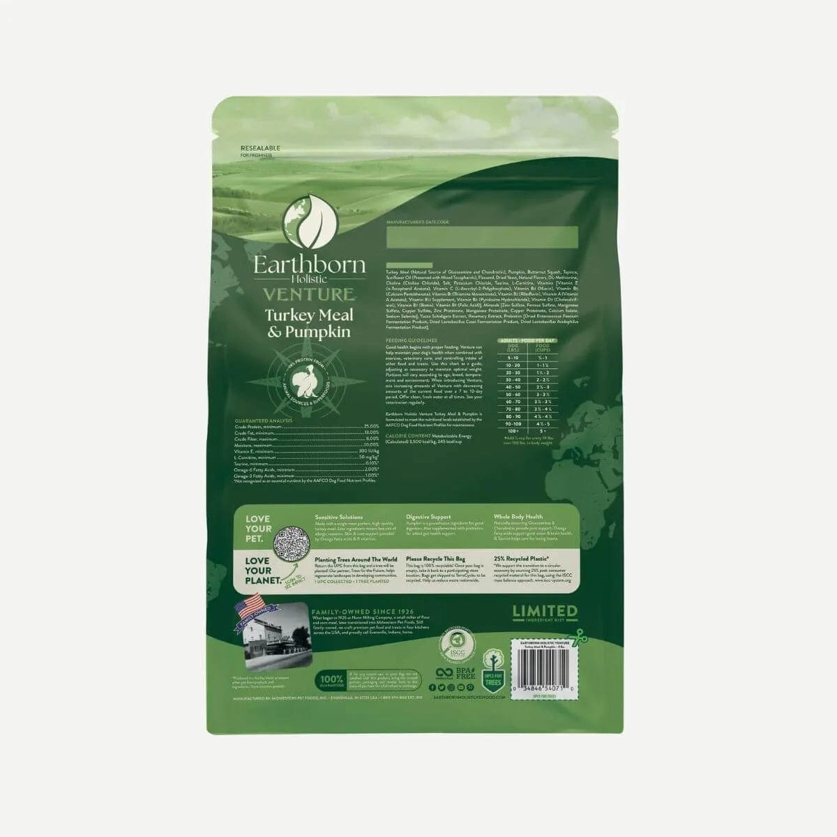 Earthborn Holistic Venture Grain Free Turkey Meal and Butternut Squash Dry Dog Food