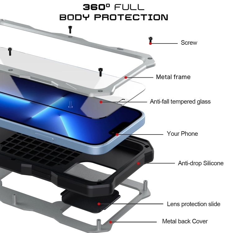 For iPhone 12 Camshield Shockproof Waterproof Dustproof Metal Case with Holder