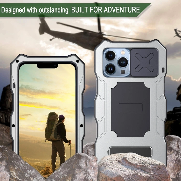 For iPhone 12 Camshield Shockproof Waterproof Dustproof Metal Case with Holder