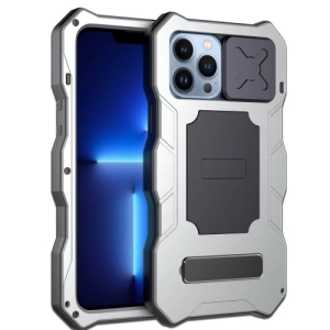 For iPhone 12 Camshield Shockproof Waterproof Dustproof Metal Case with Holder