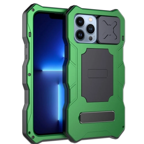 For iPhone 12 Camshield Shockproof Waterproof Dustproof Metal Case with Holder