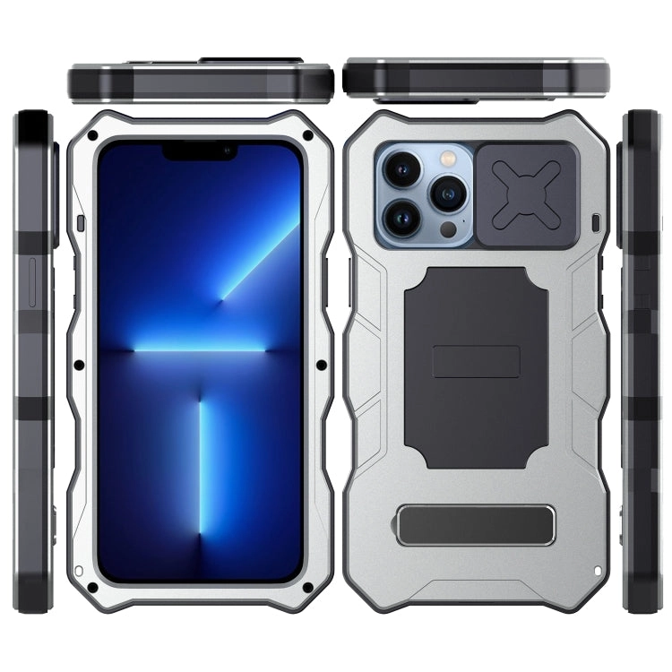 For iPhone 12 Camshield Shockproof Waterproof Dustproof Metal Case with Holder