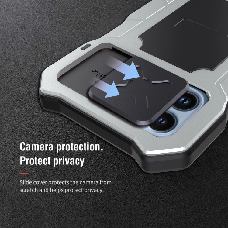 For iPhone 12 Camshield Shockproof Waterproof Dustproof Metal Case with Holder