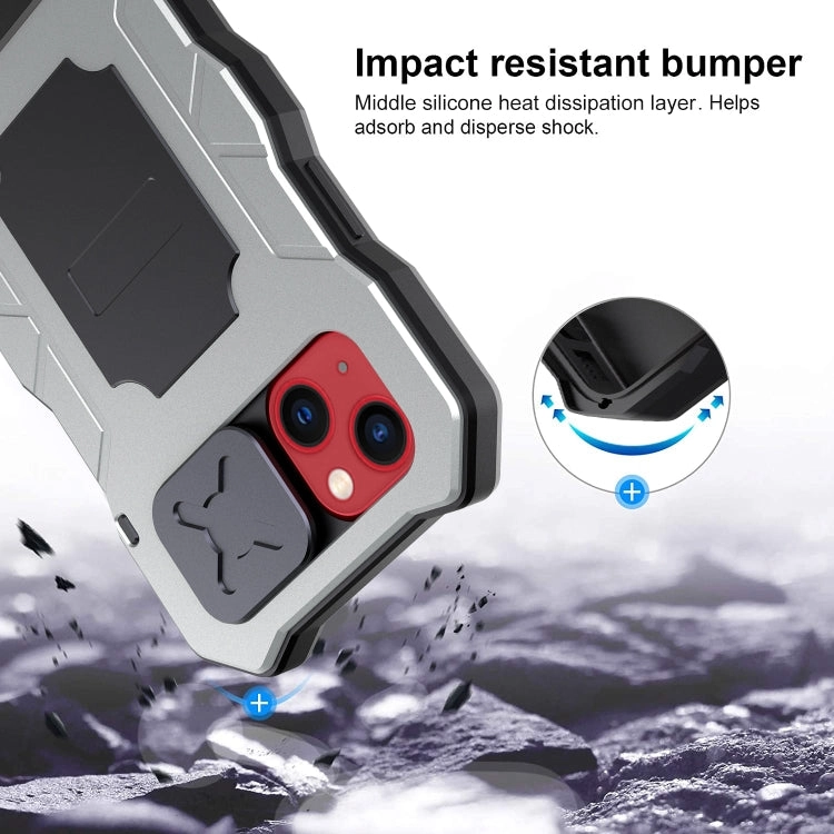 For iPhone 13 Camshield Shockproof Waterproof Dustproof Metal Case with Holder