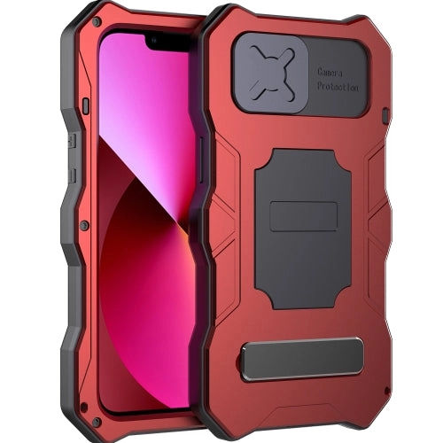 For iPhone 13 Camshield Shockproof Waterproof Dustproof Metal Case with Holder