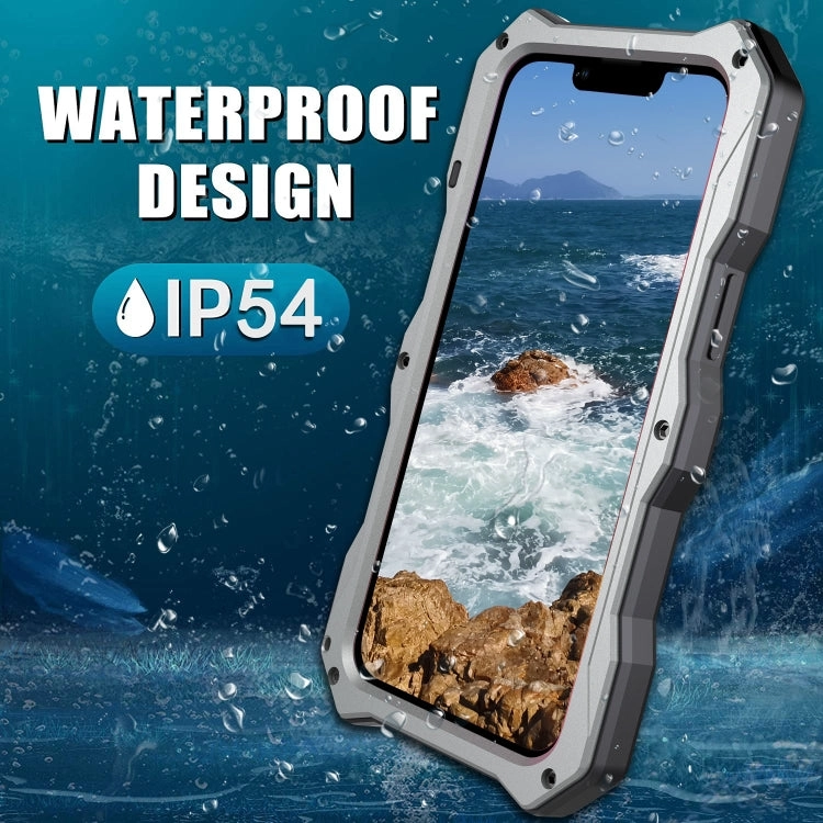 For iPhone 13 Camshield Shockproof Waterproof Dustproof Metal Case with Holder