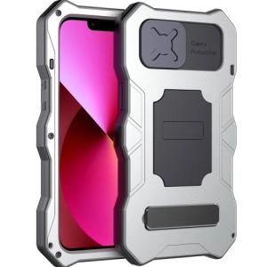 For iPhone 13 Camshield Shockproof Waterproof Dustproof Metal Case with Holder