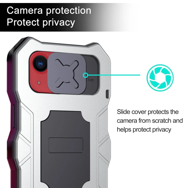 For iPhone 13 Camshield Shockproof Waterproof Dustproof Metal Case with Holder