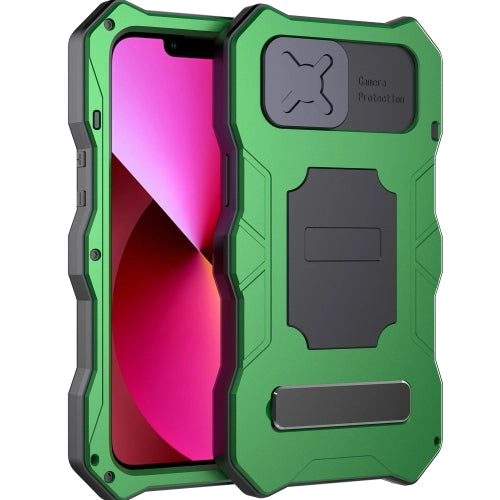 For iPhone 13 Camshield Shockproof Waterproof Dustproof Metal Case with Holder
