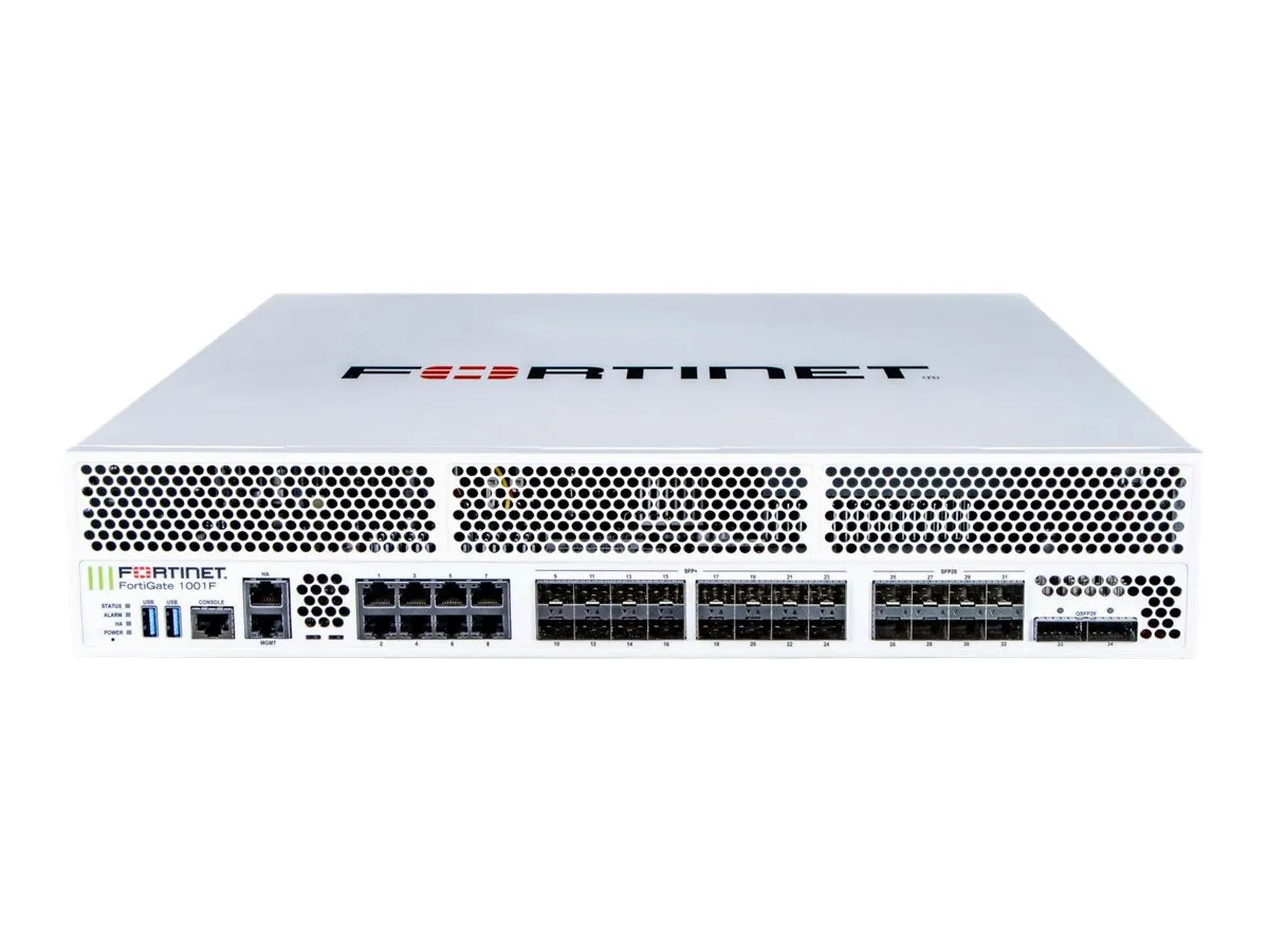 Fortinet FortiGate 1001F - Security appliance - with 1 year 24x7 FortiCare Support   1 year FortiGuard Unified Threat Protection FG-1001F-BDL-950-12