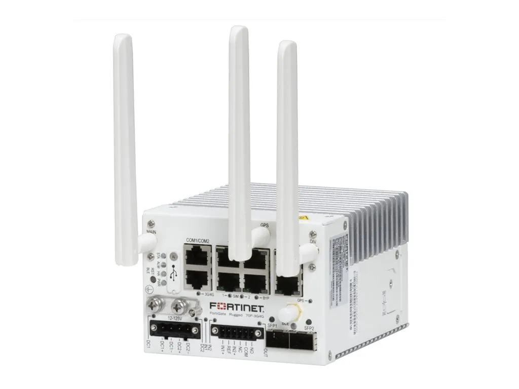 Fortinet FortiGate Rugged 70F-3G4G - Security appliance - 1GbE - 3G, 4G - UMTS/HSPA  B1/B2/B3/B4/B5/B6/B8/B9/B29 / LTE B1/B2/B3/B4/B5/B7/B8/B9/B12/B13/B18/B19/B20/B26/B28/B29/B30/B32/B41/B42/B43/B46/B FGR-70F-3G4G