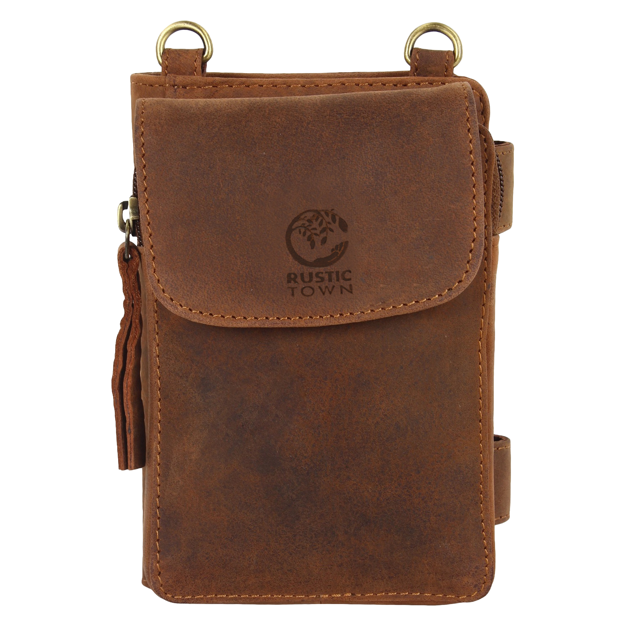 Genuine Leather Crossbody Travel Wallet for Women