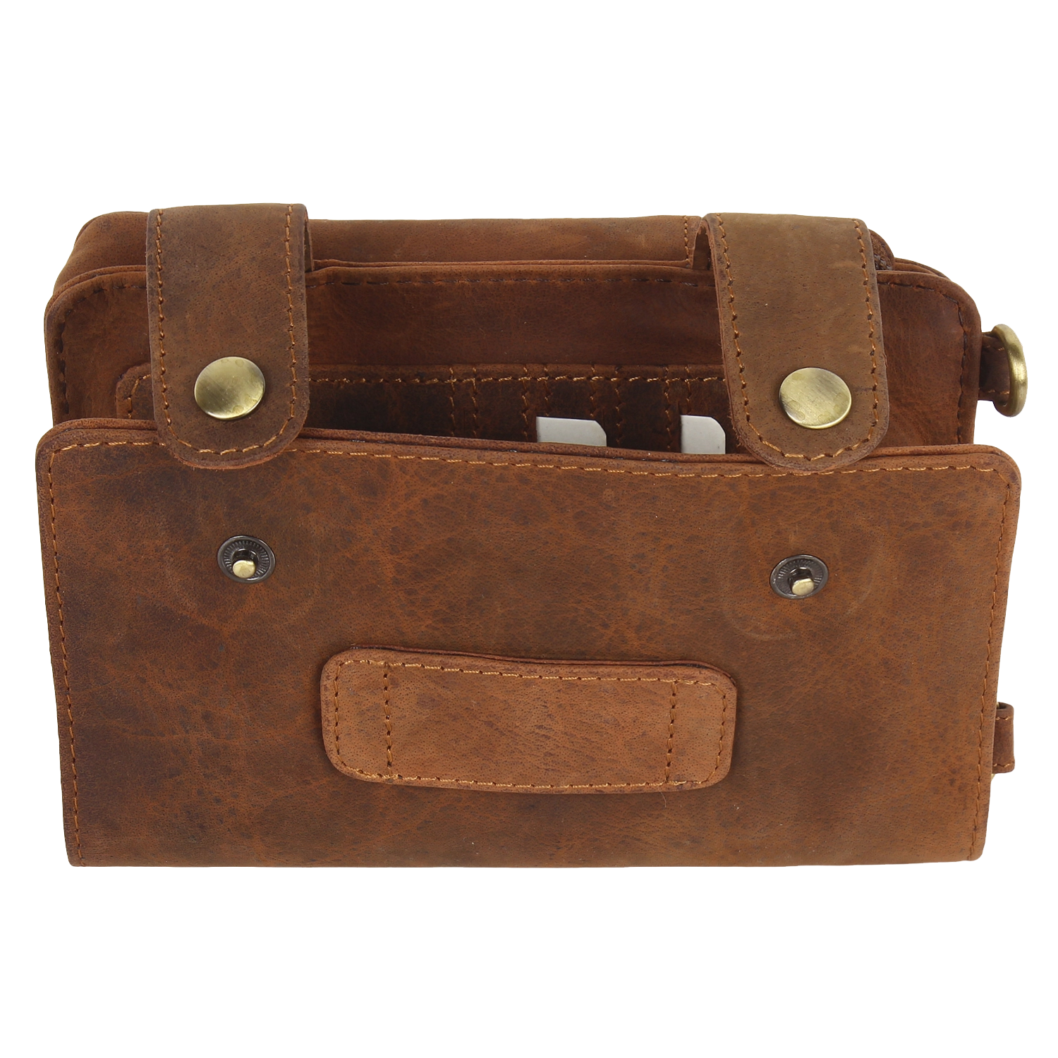 Genuine Leather Crossbody Travel Wallet for Women