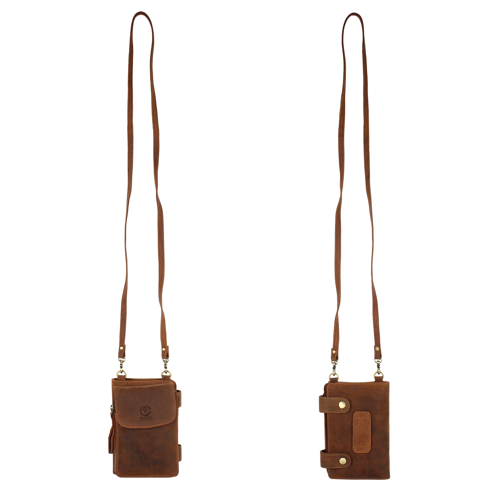 Genuine Leather Crossbody Travel Wallet for Women