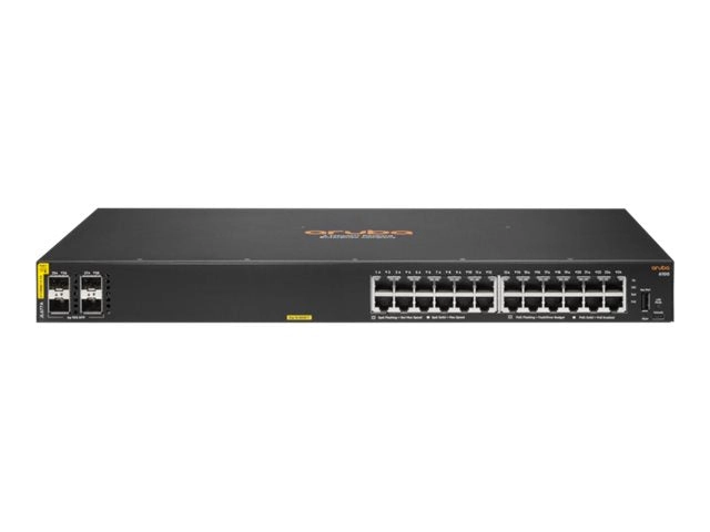 HPE Aruba 6100 24G Class4 PoE 4SFP  - Switch - managed - 24 x 10/100/1000   4 x 1 Gigabit / 10 Gigabit SFP  - side to side airflow JL677A#B2E