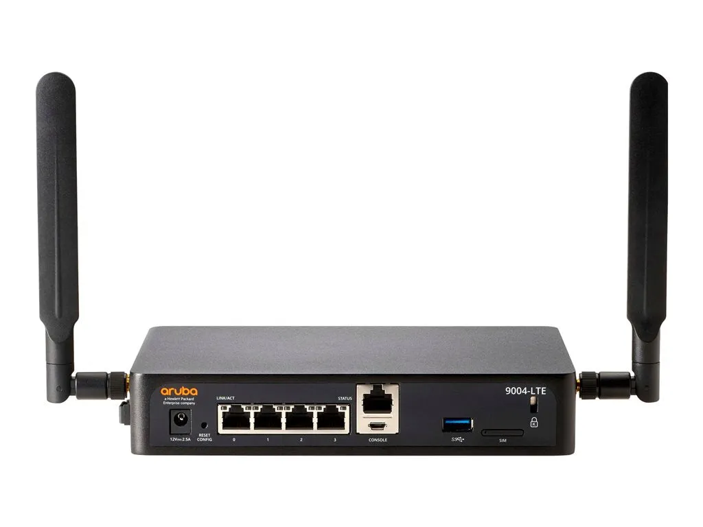 HPE Aruba 9004-LTE (JP) FIPS/TAA - Gateway - 4 ports - 1GbE - ZigBee, NFC, Bluetooth, LTE - cloud-managed - BTO - TAA Compliant R3V94A