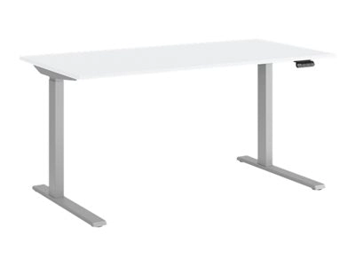 Humanscale eFloat Go 2.0 - Sit/standing desk - rectangular - electric height adjustment - white - silver base FTG3060WH_FYH12TS