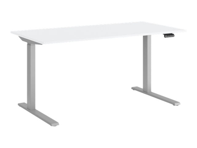 Humanscale eFloat Go 2.0 - Sit/standing desk - rectangular - electric height adjustment - white - silver base FTG3060WH_FYH12TS