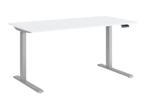 Humanscale eFloat Go 2.0 - Sit/standing desk - rectangular - electric height adjustment - white - silver base FTG3060WH_FYH12TS