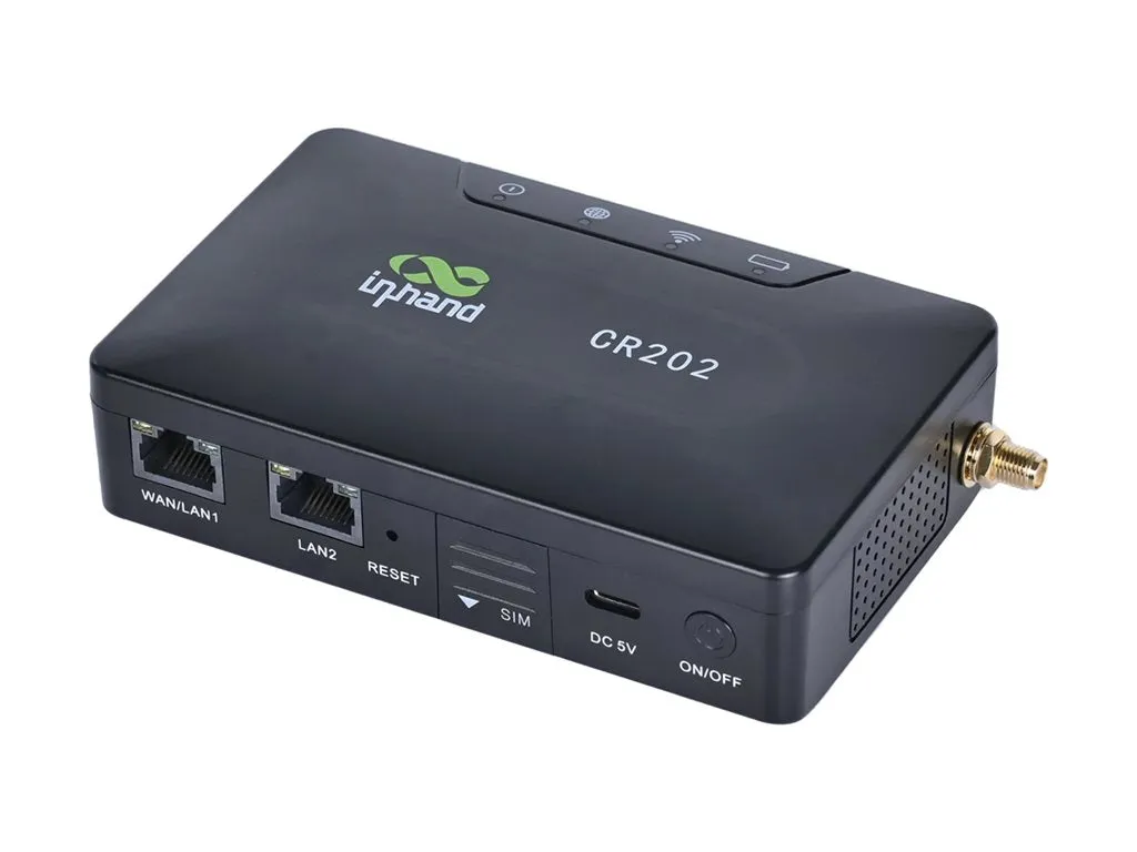 InHand CR202 - Wireless router - WWAN - Wi-Fi - 2.4 GHz - 4G - panel-mountable, wall-mountable CR202-NAC6-WLAN-B