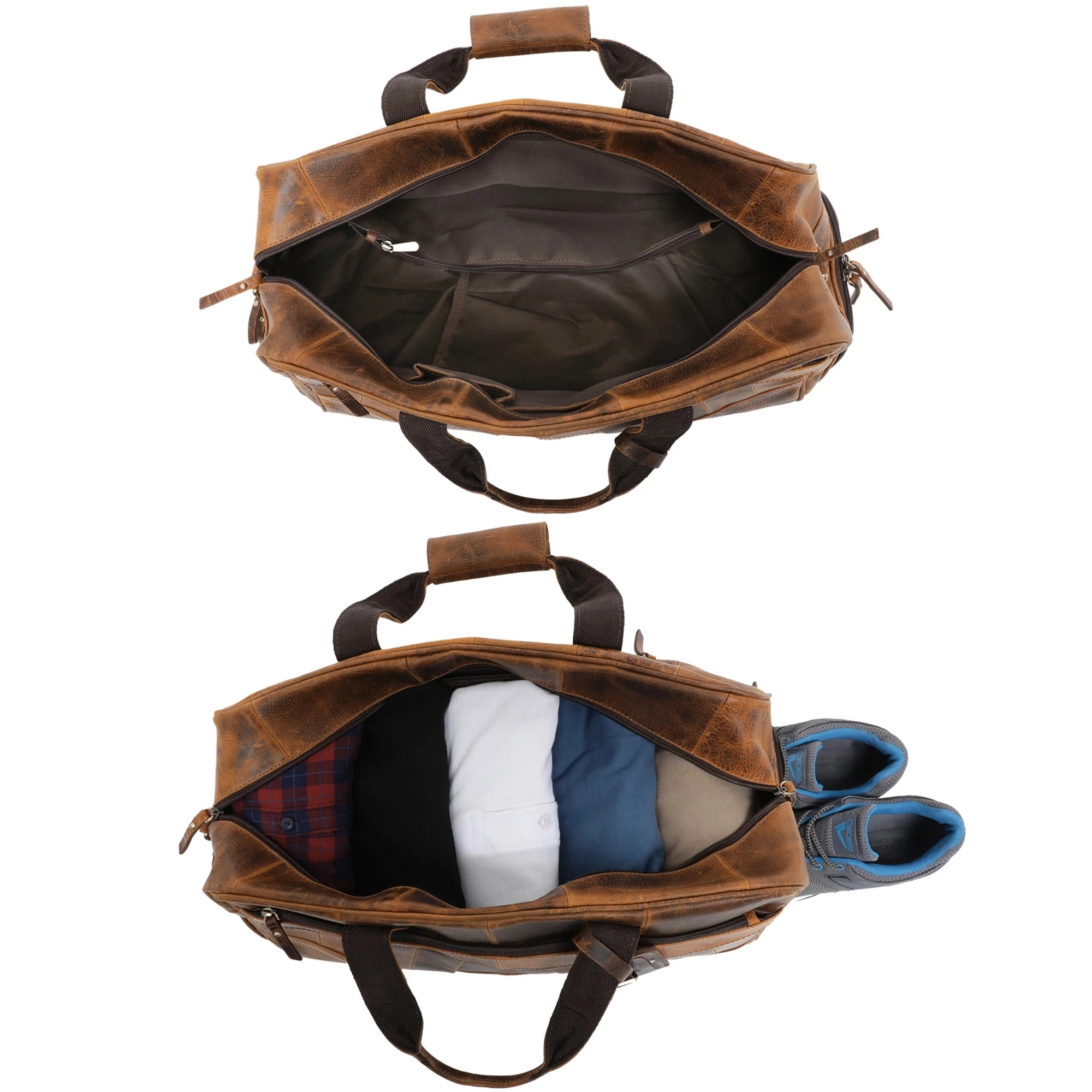John Leather Travel Duffle Bag