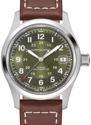 Khaki Field Automatic 38 Green - Leather Ref. H70455560