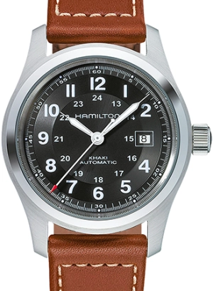 Khaki Field Automatic Black 42 - Brown Leather Ref. H70555533