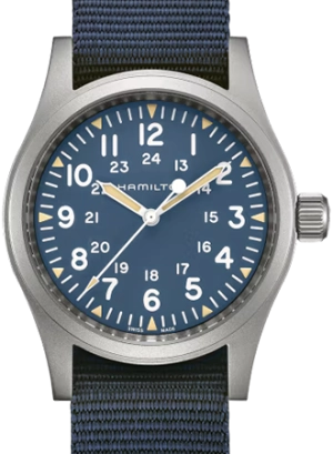 Khaki Field Mechanical Handwinding Blue 38 Ref. H69439940