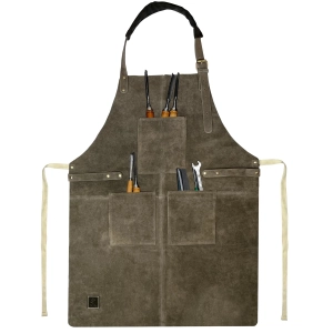 Kuche Leather BBQ Grill Apron Woodworking Shop Tool Apron (Gray)