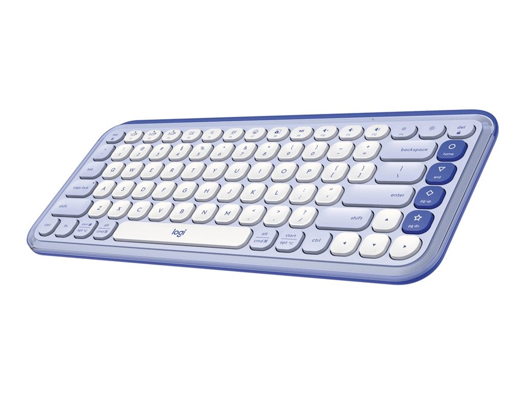 Logitech POP Icon Keys - Keyboard - wireless - Bluetooth LE - QWERTY - English - off-white, lilac 920-013050