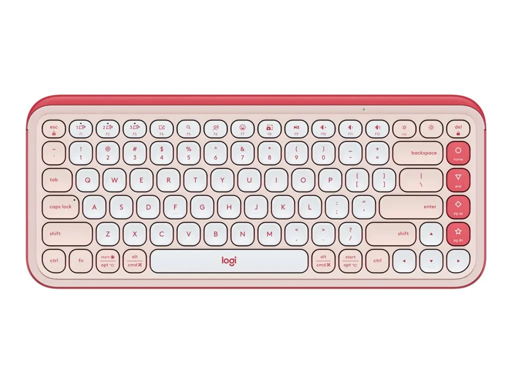 Logitech POP Icon Keys - Keyboard - wireless - Bluetooth LE - QWERTY - English - off-white, rose 920-013049