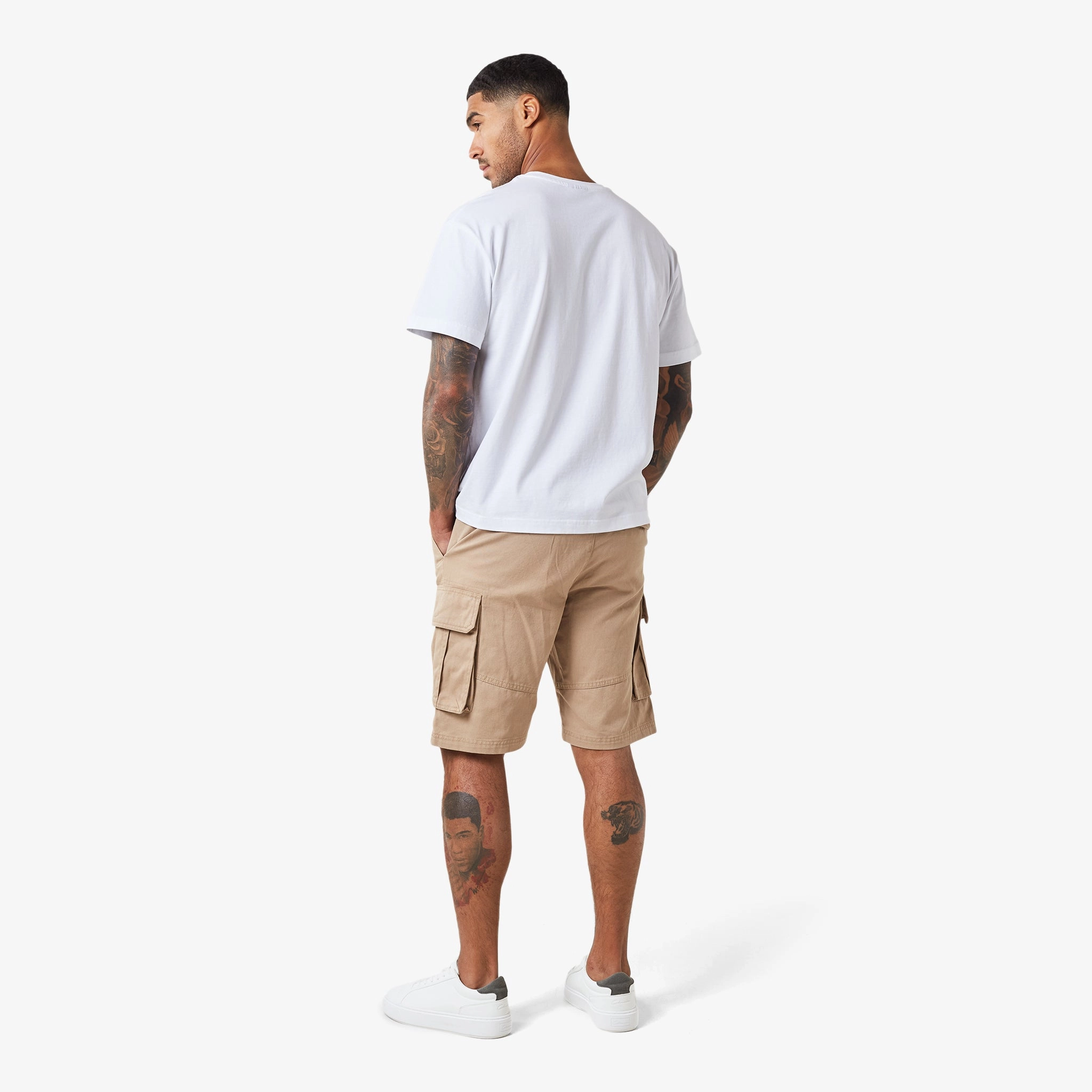 Long Fit Utility Cargo Short | Stone