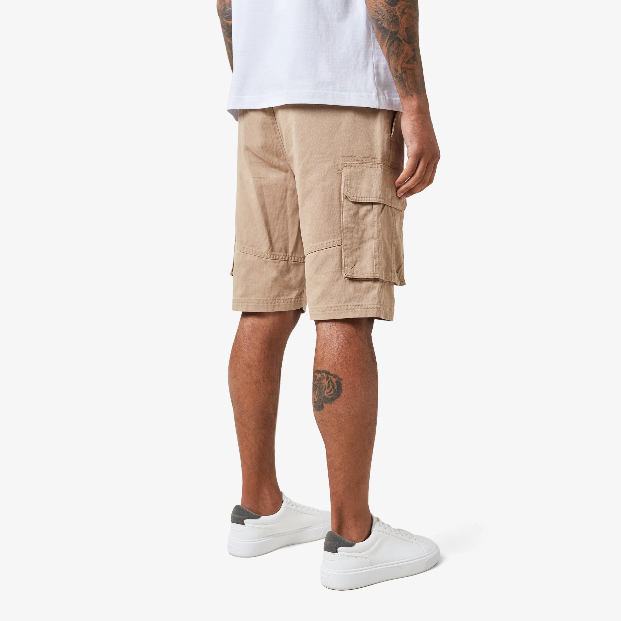 Long Fit Utility Cargo Short | Stone