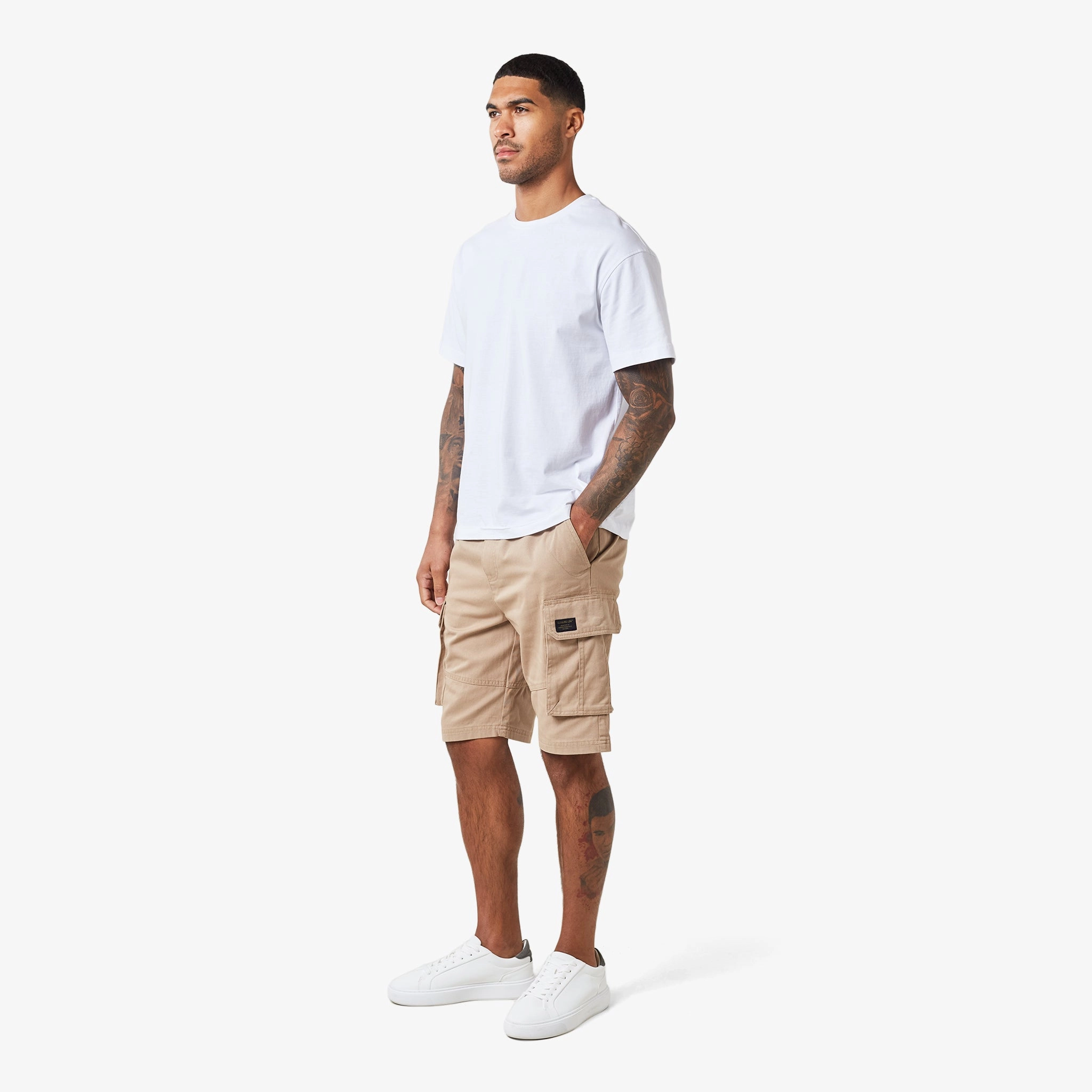 Long Fit Utility Cargo Short | Stone