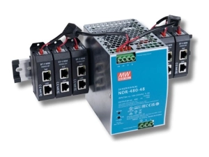 POE Texas BT-6-48V480W - PoE injector   power adapter (DIN rail mountable / wall) - AC 120-240 V - 480 Watt - output connectors: