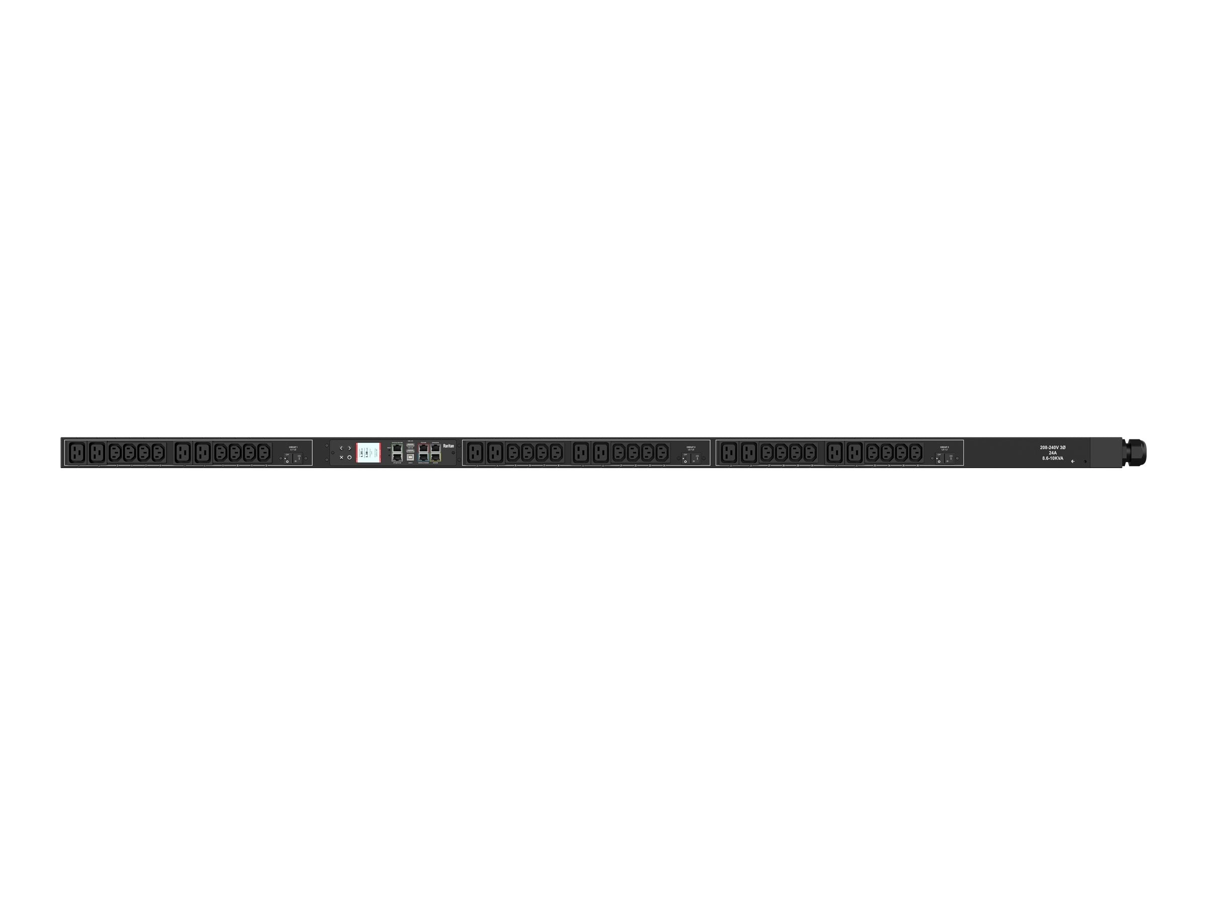 Raritan PX3-1725V - Power distribution unit (rack-mountable) - AC 208 V - 8600 VA - 3-phase delta - Ethernet 10/100, RS-232,