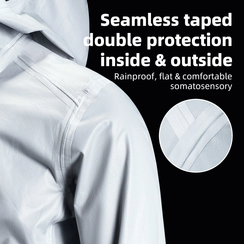 ROCKBROS Waterproof Cycling Rain Jacket with Hood Lightweight Reflective Road to Sky