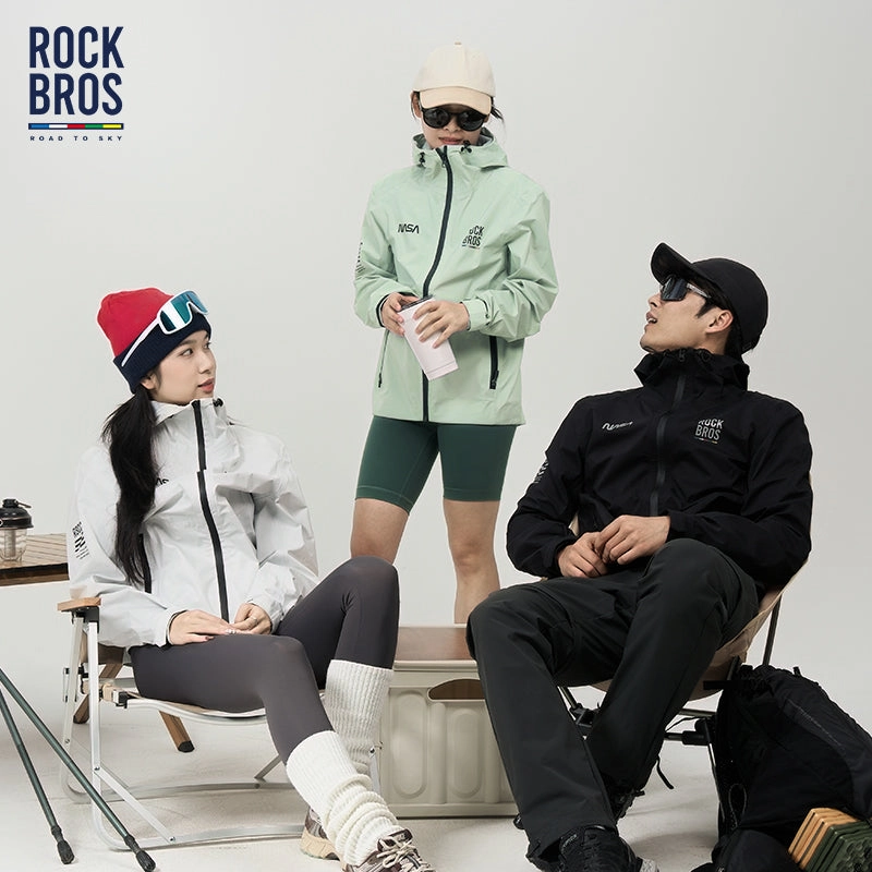 ROCKBROS Waterproof Cycling Rain Jacket with Hood Lightweight Reflective Road to Sky