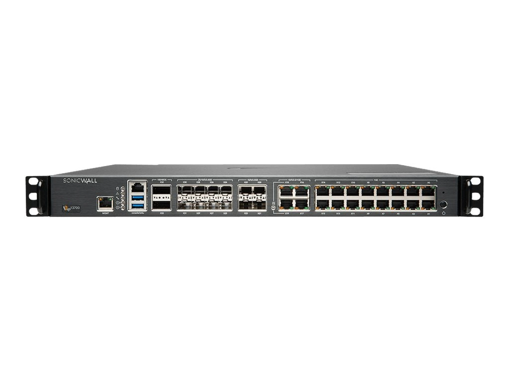 SonicWall NSsp 13700 - Essential Edition - security appliance - 40GbE, 100GbE, 5GbE, 2.5GbE, 25GbE - 1U - SonicWALL Secure Upgrade 02-SSC-9616