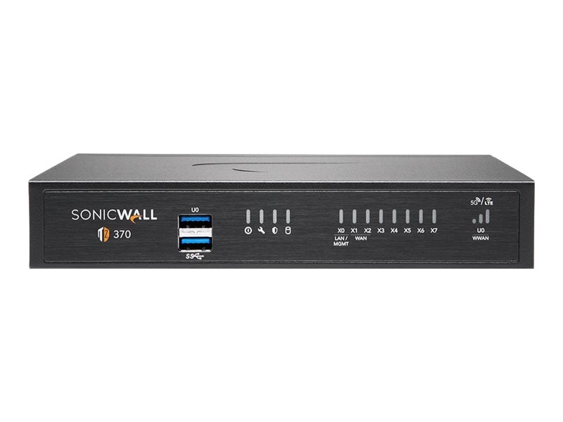 SonicWall TZ370 - Essential Edition - security appliance - with 3 years TotalSecure - 1GbE - desktop 02-SSC-6818