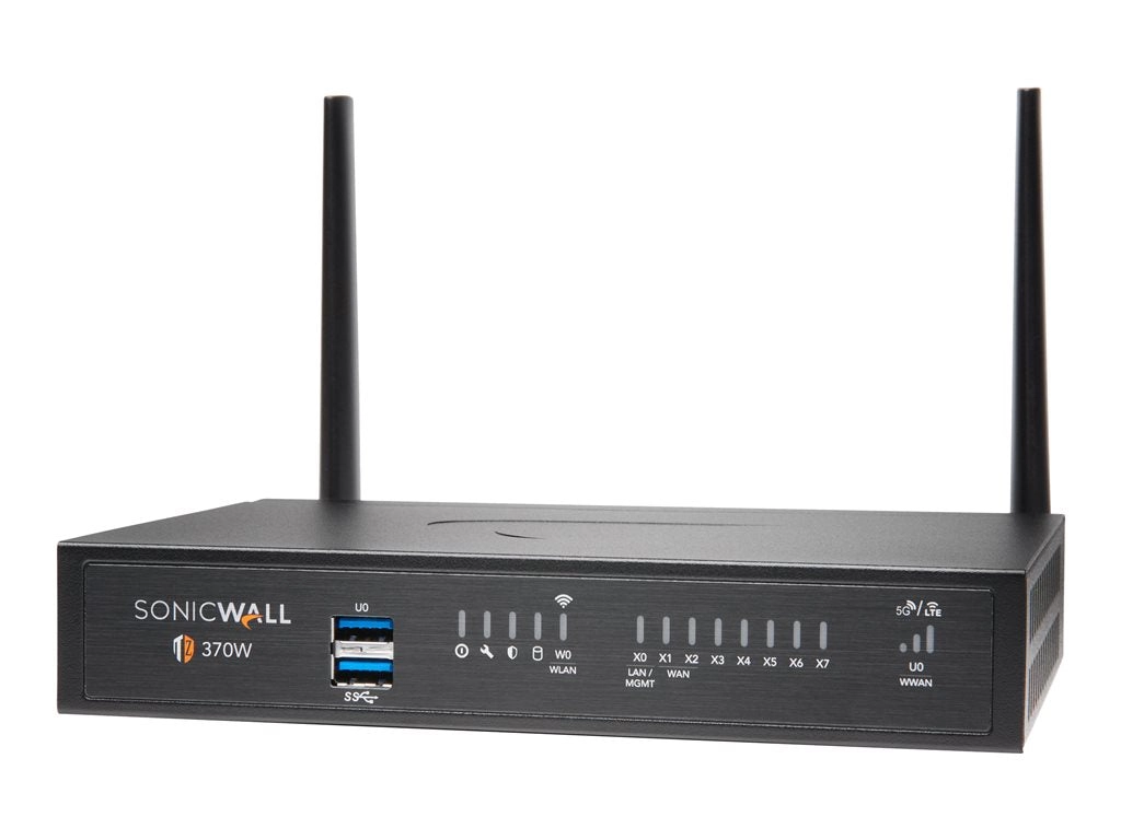 SonicWall TZ370W - Advanced Edition - security appliance - 1GbE - Wi-Fi 5 - 2.4 GHz, 5 GHz - SonicWALL Secure Upgrade Plus Program 02-SSC-6838