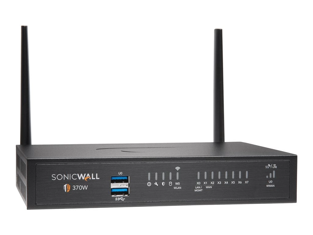 SonicWall TZ370W - Advanced Edition - security appliance - 1GbE - Wi-Fi 5 - 2.4 GHz, 5 GHz - SonicWALL Secure Upgrade Plus Program 02-SSC-6838
