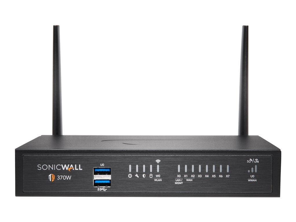 SonicWall TZ370W - Advanced Edition - security appliance - 1GbE - Wi-Fi 5 - 2.4 GHz, 5 GHz - SonicWALL Secure Upgrade Plus Program 02-SSC-6838