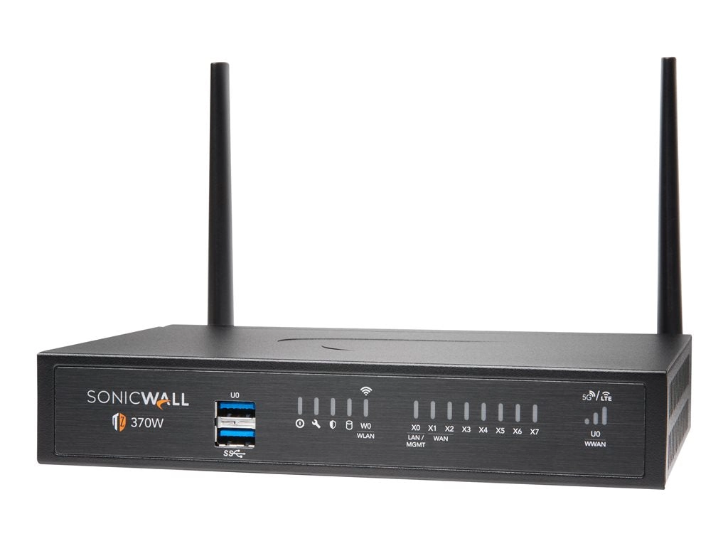 SonicWall TZ370W - Advanced Edition - security appliance - 1GbE - Wi-Fi 5 - 2.4 GHz, 5 GHz - SonicWALL Secure Upgrade Plus Program 02-SSC-6839