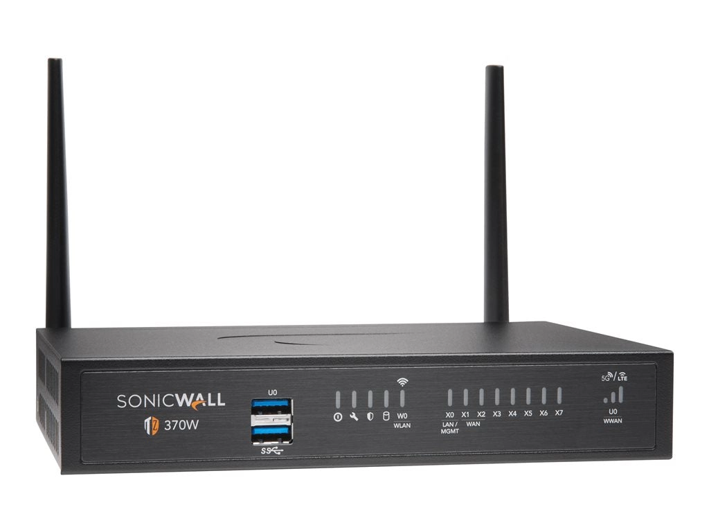 SonicWall TZ370W - Advanced Edition - security appliance - 1GbE - Wi-Fi 5 - 2.4 GHz, 5 GHz - SonicWALL Secure Upgrade Plus Program 02-SSC-6839