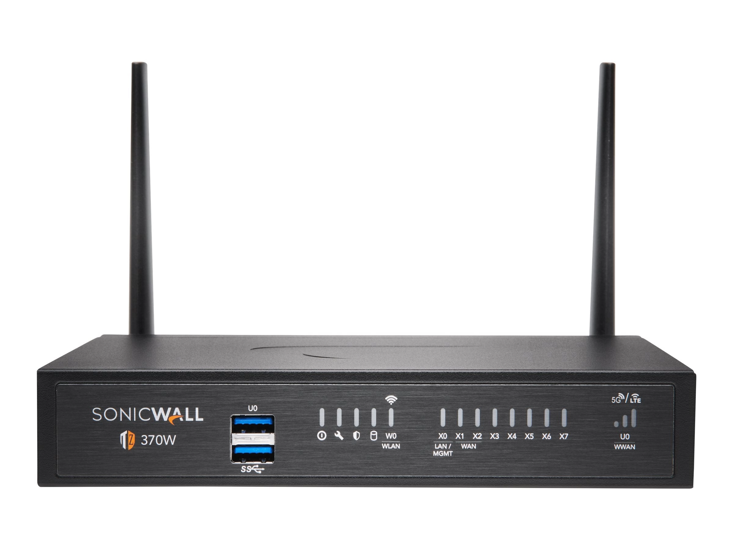 SonicWall TZ370W - Advanced Edition - security appliance - 1GbE - Wi-Fi 5 - 2.4 GHz, 5 GHz - SonicWALL Secure Upgrade Plus Program 02-SSC-6839